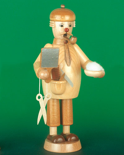 Seiffen Weihnachtshaus - <!--09-->Räuchermann Friseur natur - Bild 1